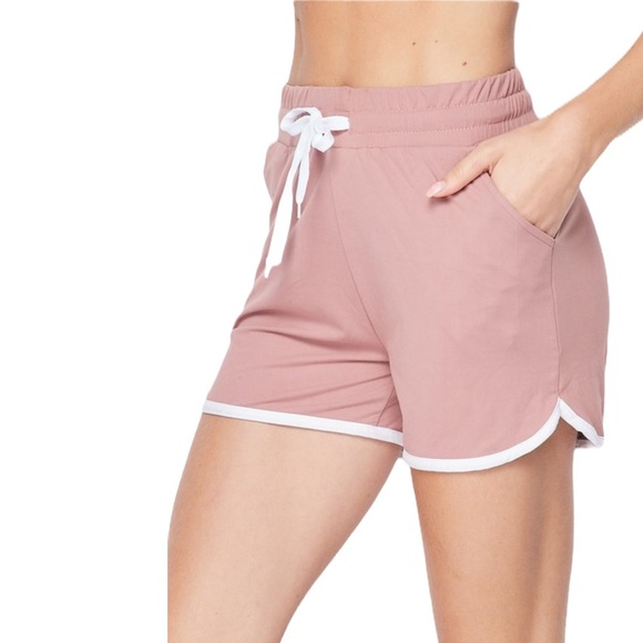 COMFY POCKETED LOUNGE SHORTS - DUSTY PINK - Picture 4 of 6